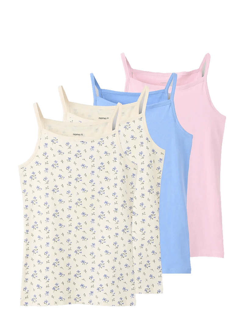 name it - NKFSTRAP TOP 4P AOP NOOS - tanktops - buttercream - 0