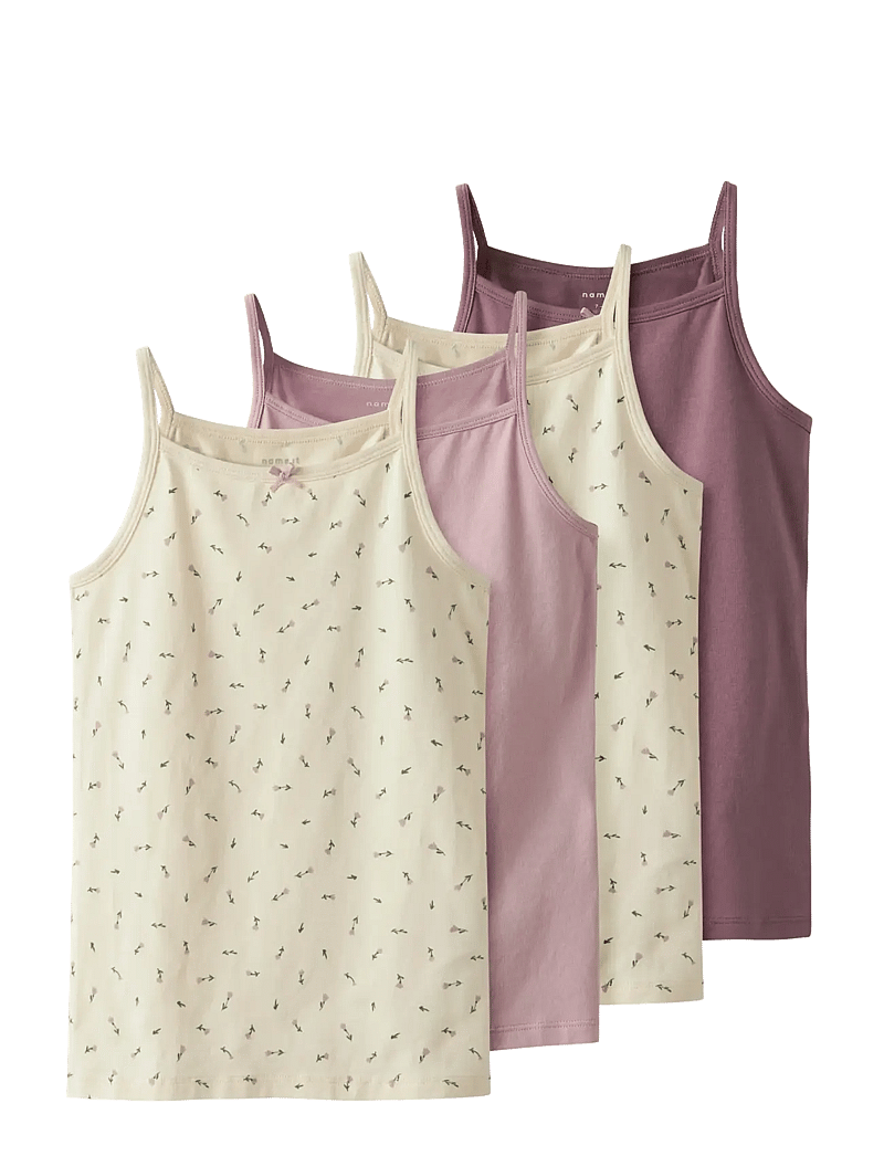 name it - NKFSTRAP TOP 4P AOP NOOS - tanktops - buttercream - 0