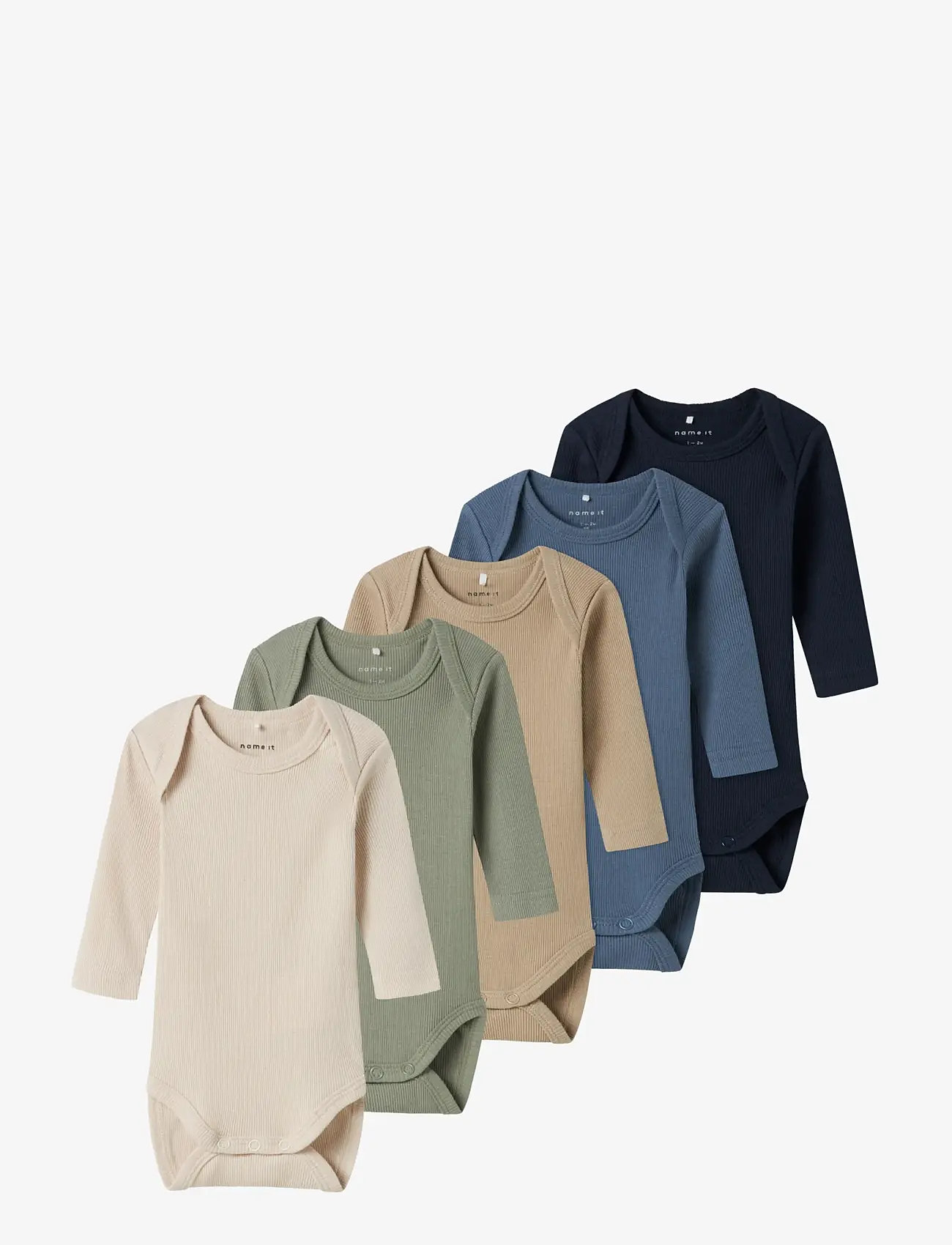 name it - NBNBODY 5P LS SOLID RIB NOOS - langærmede - china blue - 1
