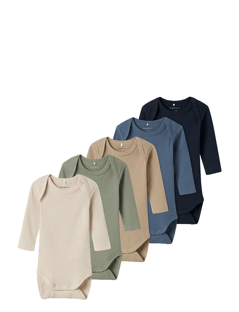 name it - NBNBODY 5P LS SOLID RIB NOOS - multipack bodies - china blue - 1
