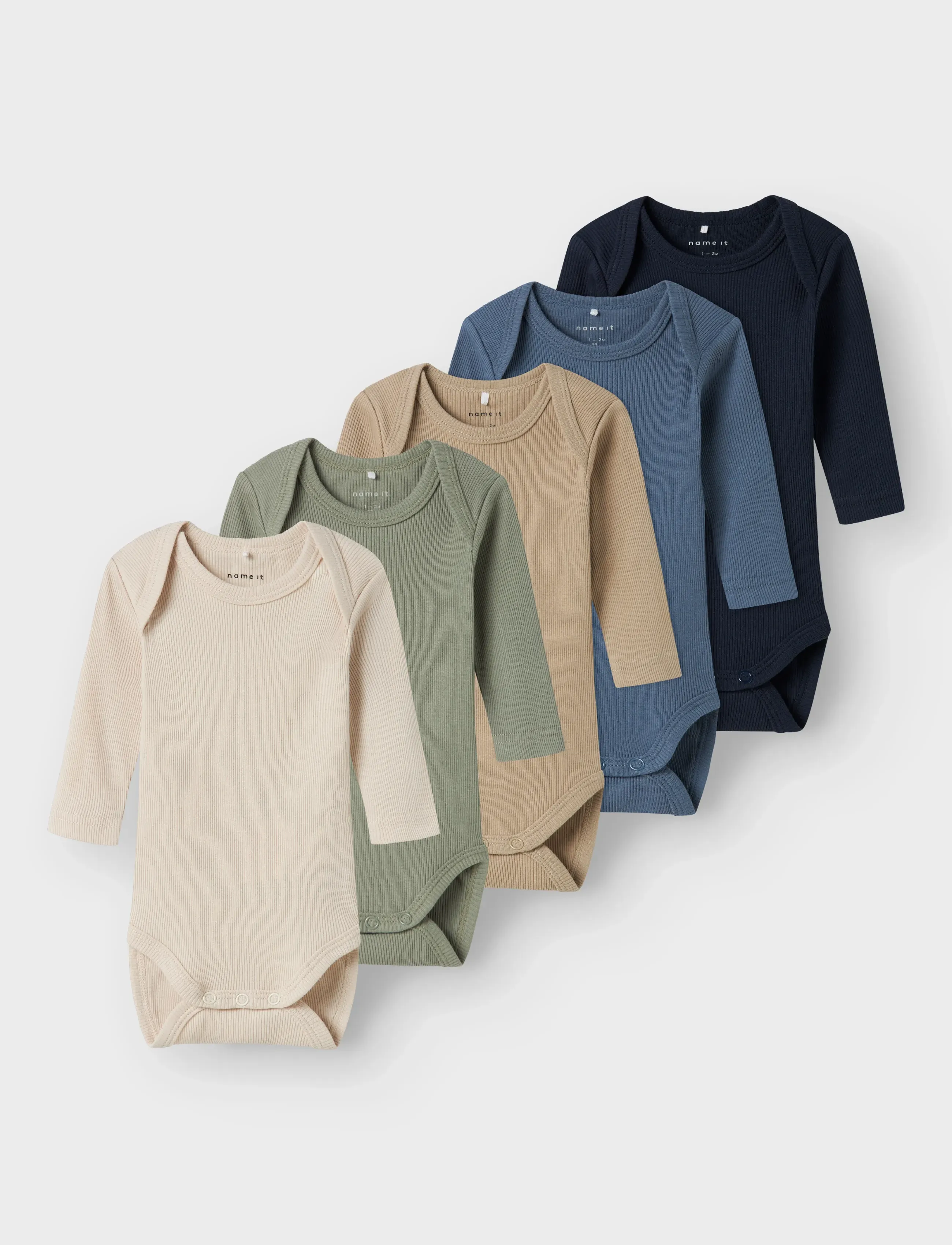 name it - NBNBODY 5P LS SOLID RIB NOOS - multipack bodys - china blue - 0