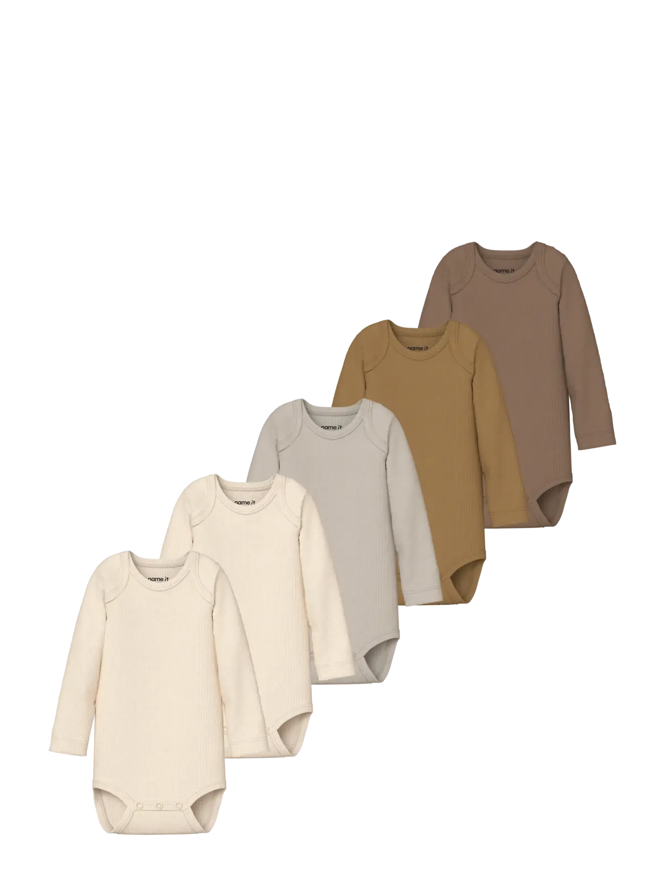 name it NBNBODY 5P LS SOLID RIB NOOS - Clothing - COCA MOCHA / brown