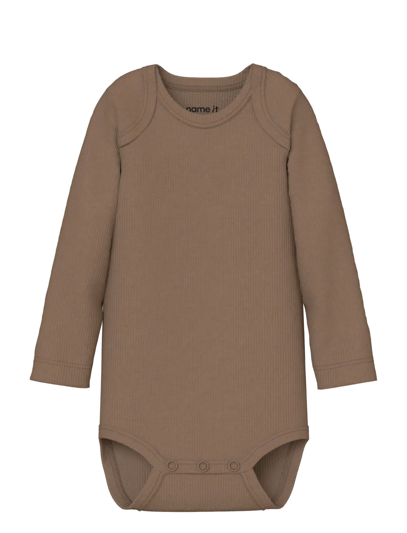 name it - NBNBODY 5P LS SOLID RIB NOOS - long-sleeved - coca mocha - 1