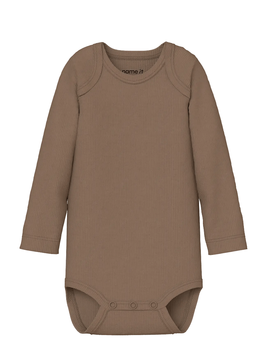 name it - NBNBODY 5P LS SOLID RIB NOOS - bodide mitmikpakk - coca mocha - 1