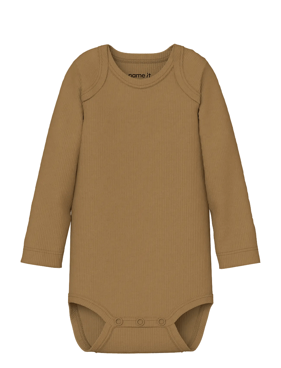 name it - NBNBODY 5P LS SOLID RIB NOOS - bodide mitmikpakk - coca mocha - 4