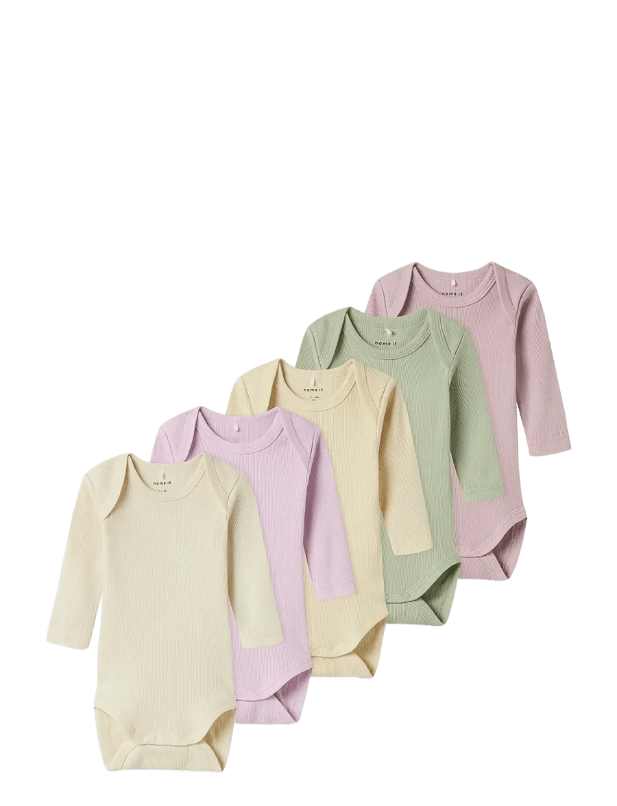 name it - NBNBODY 5P LS SOLID RIB NOOS - bodyer i multipack - winsome orchid - 0