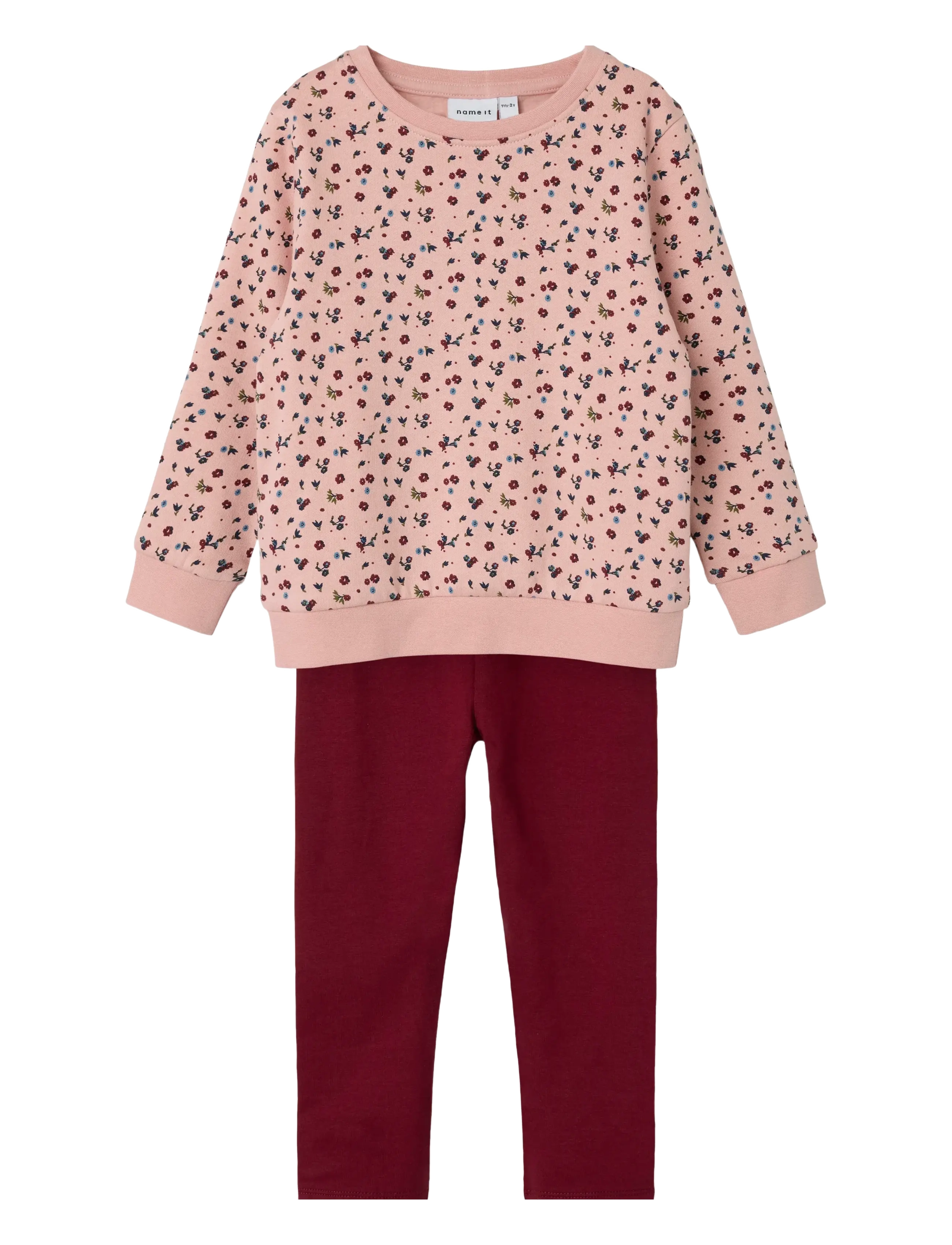 name it - NMFOLIANA SWEAT SET BRU - mellow rose - 0