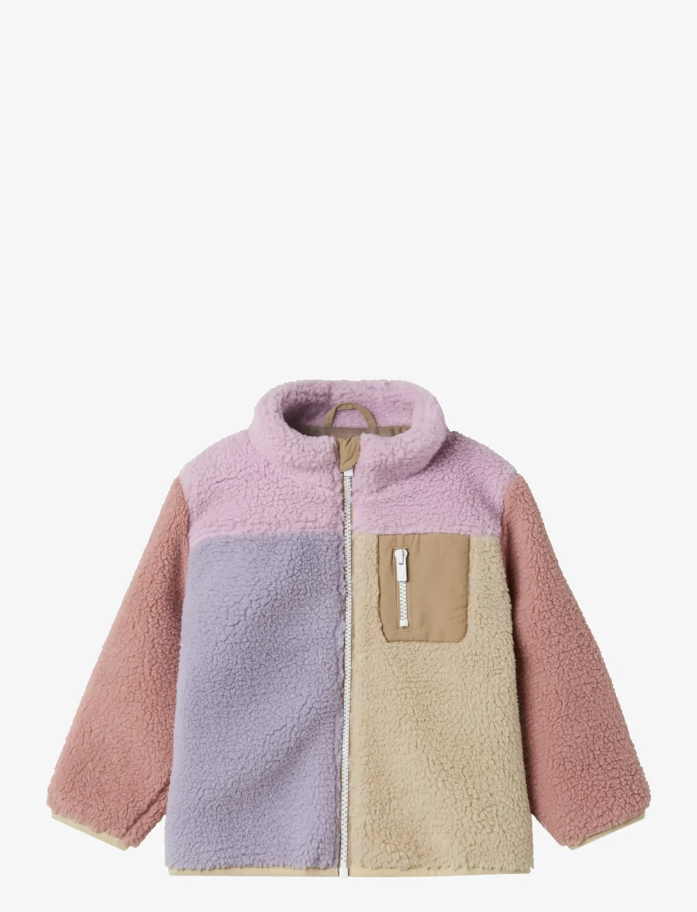 name it - NMFMONICA TEDDY JACKET BLOCK - fleecejacken - orchid bouquet - 0