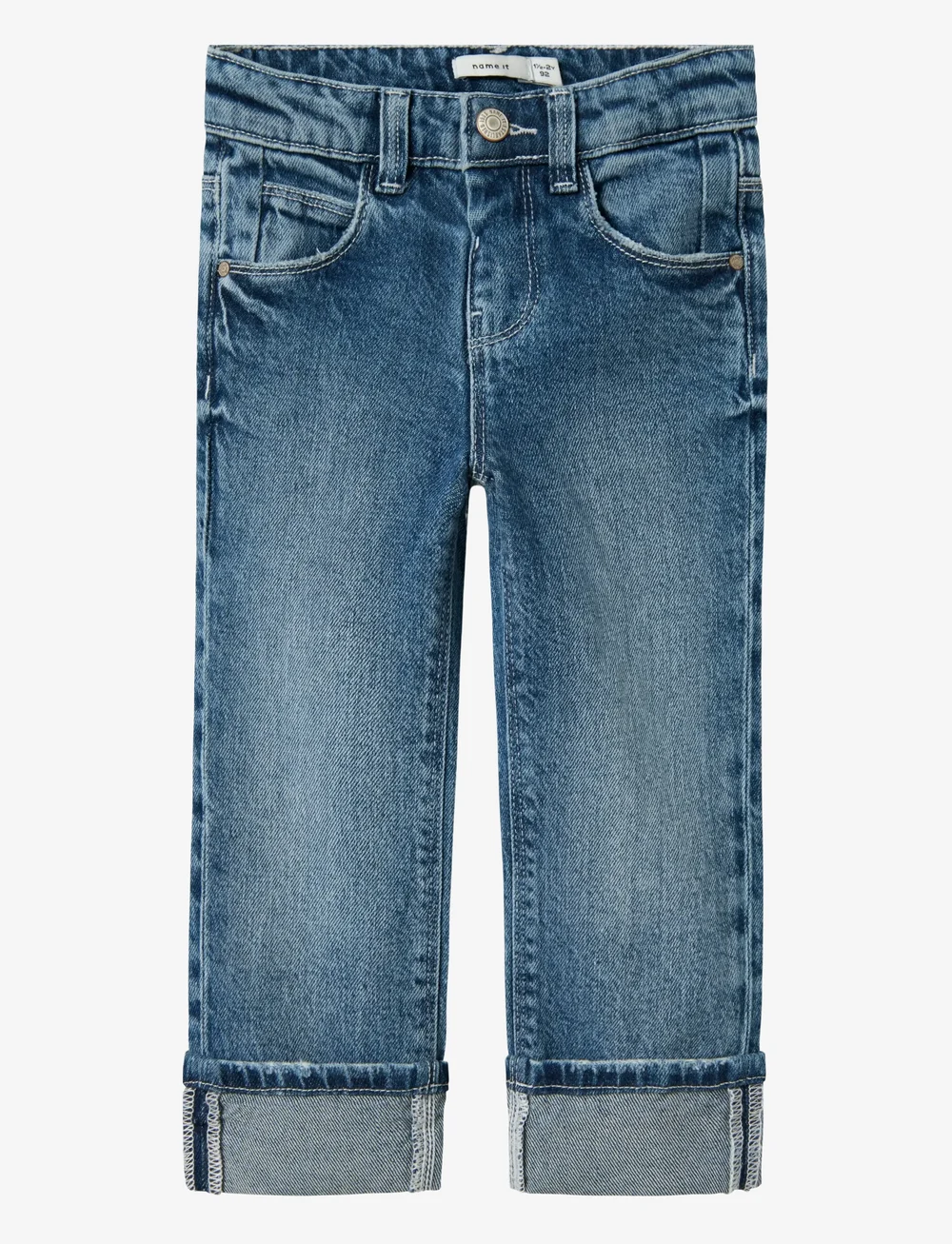 name it - NMFROSE STRAIGHT FOLD JEANS 4224-AZ NOOS - suorat farkut - medium blue denim - 1