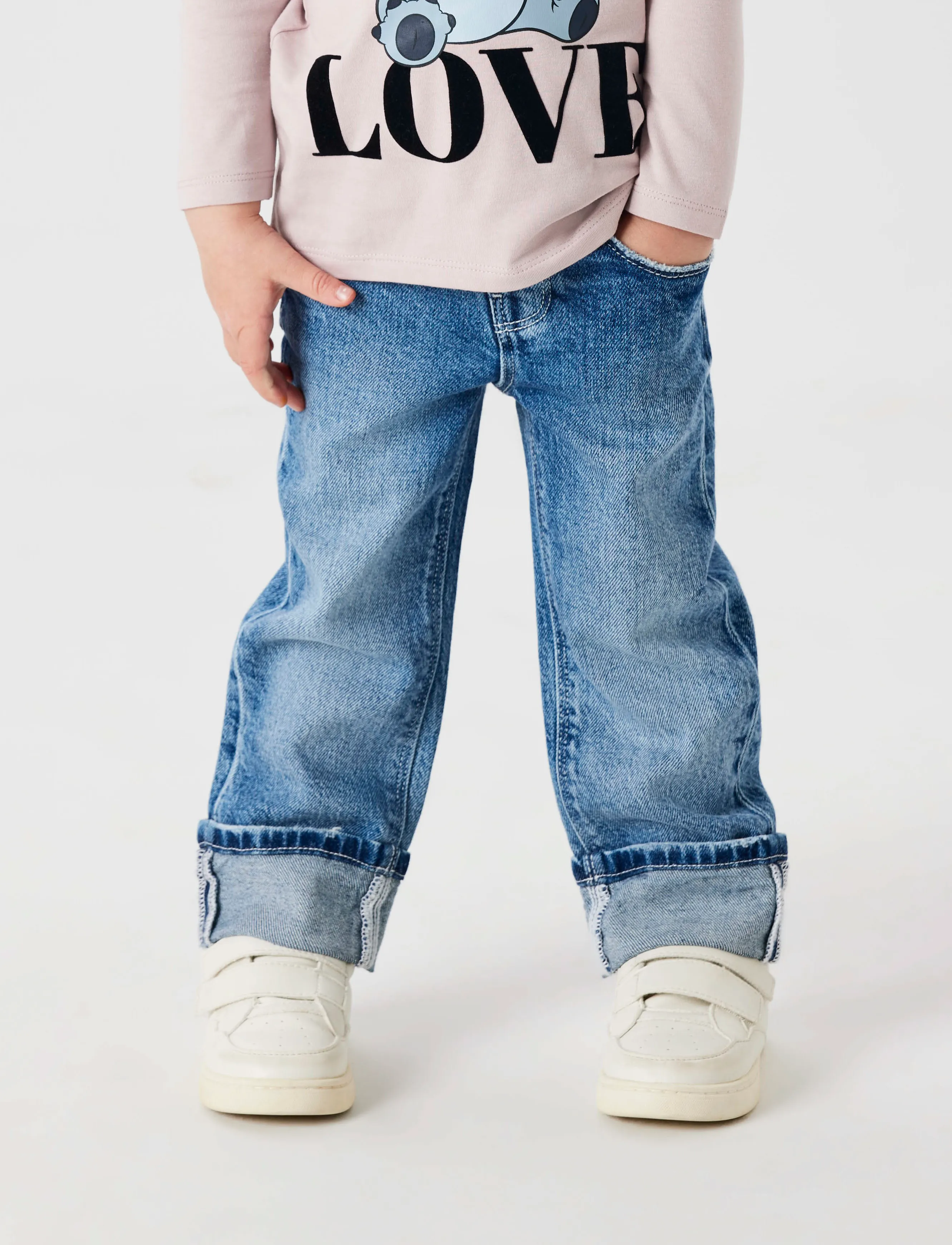 name it NMFROSE STRAIGHT FOLD JEANS 4224-AZ NOOS - Underdele - MEDIUM BLUE DENIM / blue