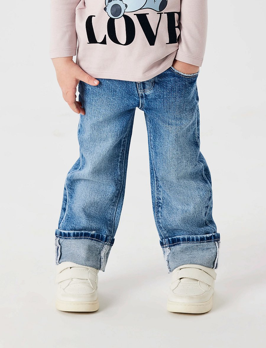 name it - NMFROSE STRAIGHT FOLD JEANS 4224-AZ NOOS - regular jeans - medium blue denim - 0