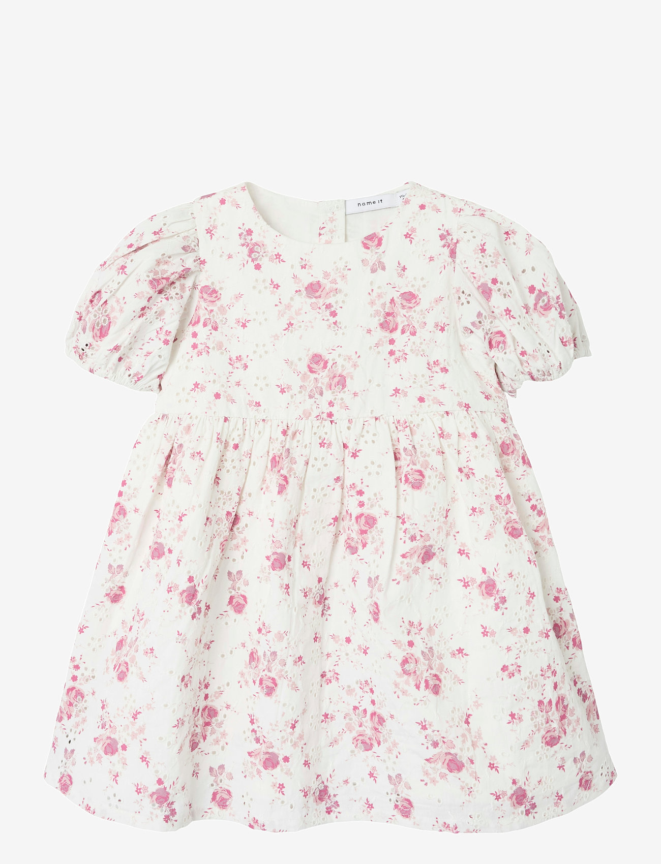 name it - NMFFEMBRODER SS DRESS - casual jurken met korte mouwen - cloud dancer - 0