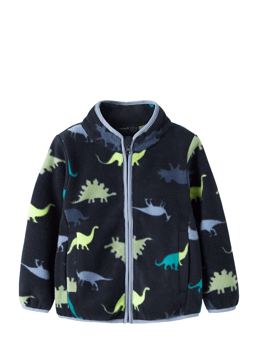 name it - NMMMEEKO FLEECE JACKET AOP2 NOOS - multino audinio striukės - dark sapphire - 0