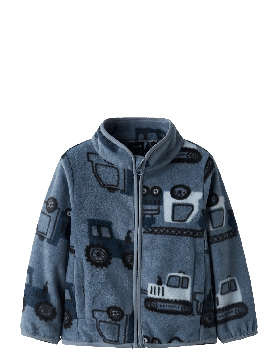 name it - NMMMEEKO FLEECE JACKET AOP2 NOOS - fleecejacken - flint stone - 1