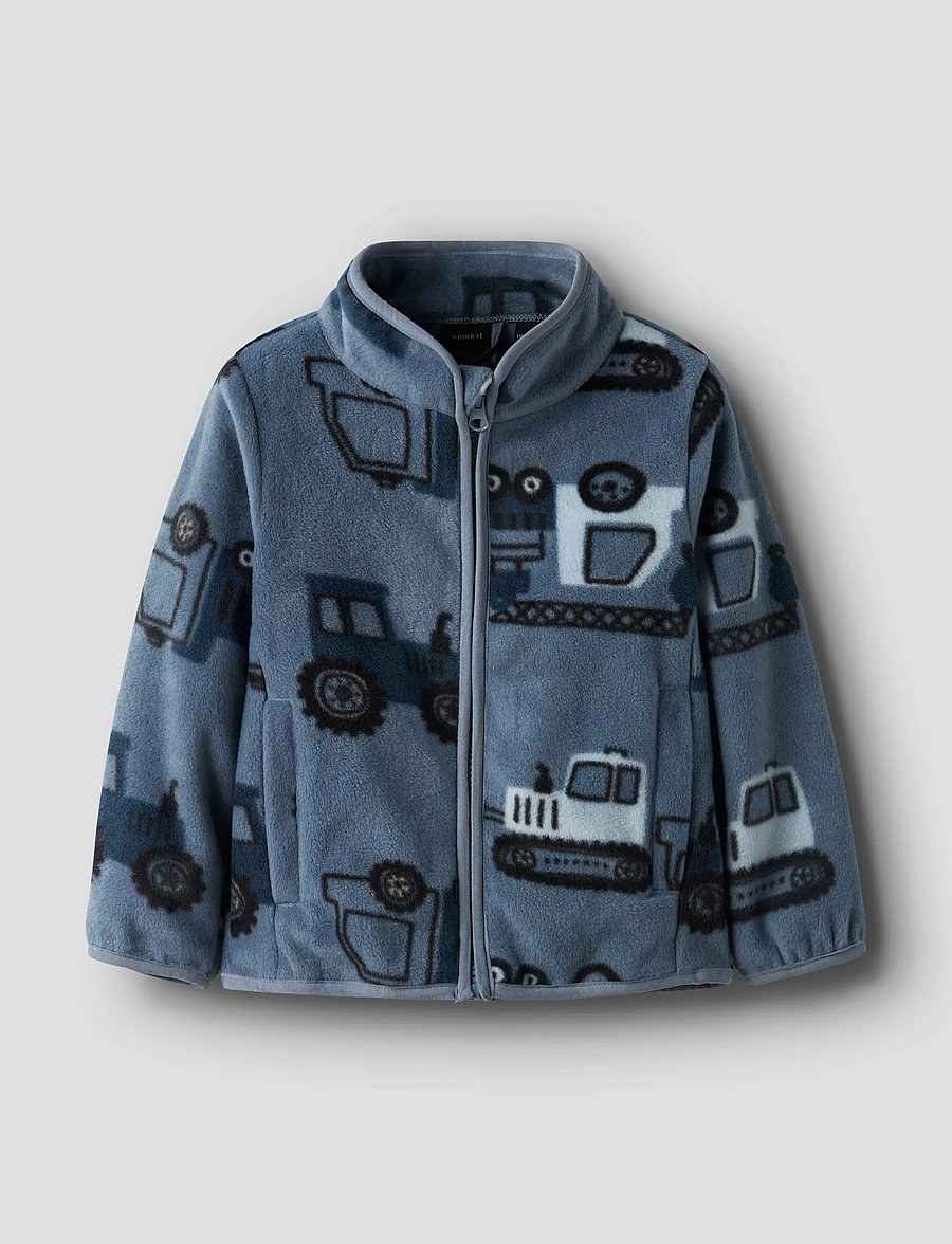 name it - NMMMEEKO FLEECE JACKET AOP2 NOOS - fleecejacken - flint stone - 0
