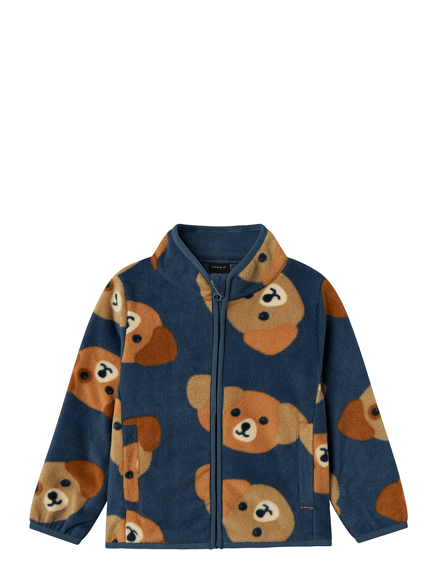 name it - NMMMEEKO FLEECE JACKET AOP2 NOOS - fleecejacken - vintage indigo - 1