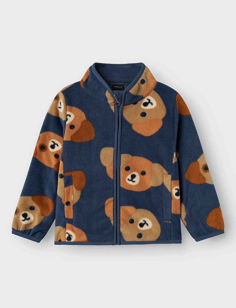 name it - NMMMEEKO FLEECE JACKET AOP2 NOOS - fleecejakker - vintage indigo - 0