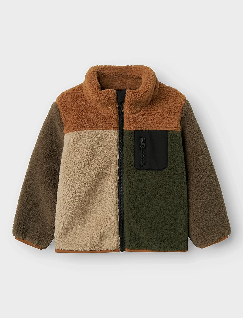 name it - NMMMONICO TEDDY JACKET BLOCK - toasted coconut - 0