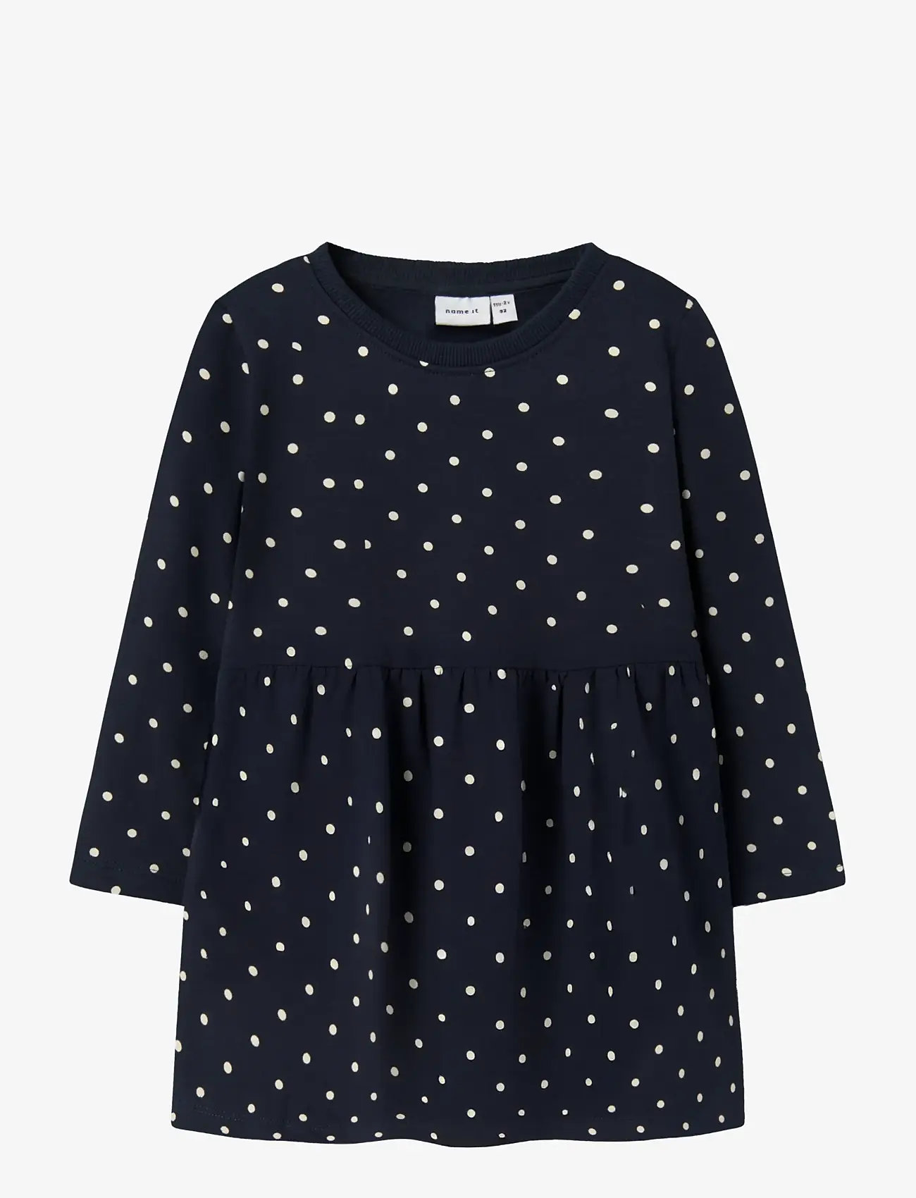 name it - NMFDAVINA LS SWEAT BRU DRESS NOOS - pikkade varrukatega beebi kleidid - dark sapphire - 1
