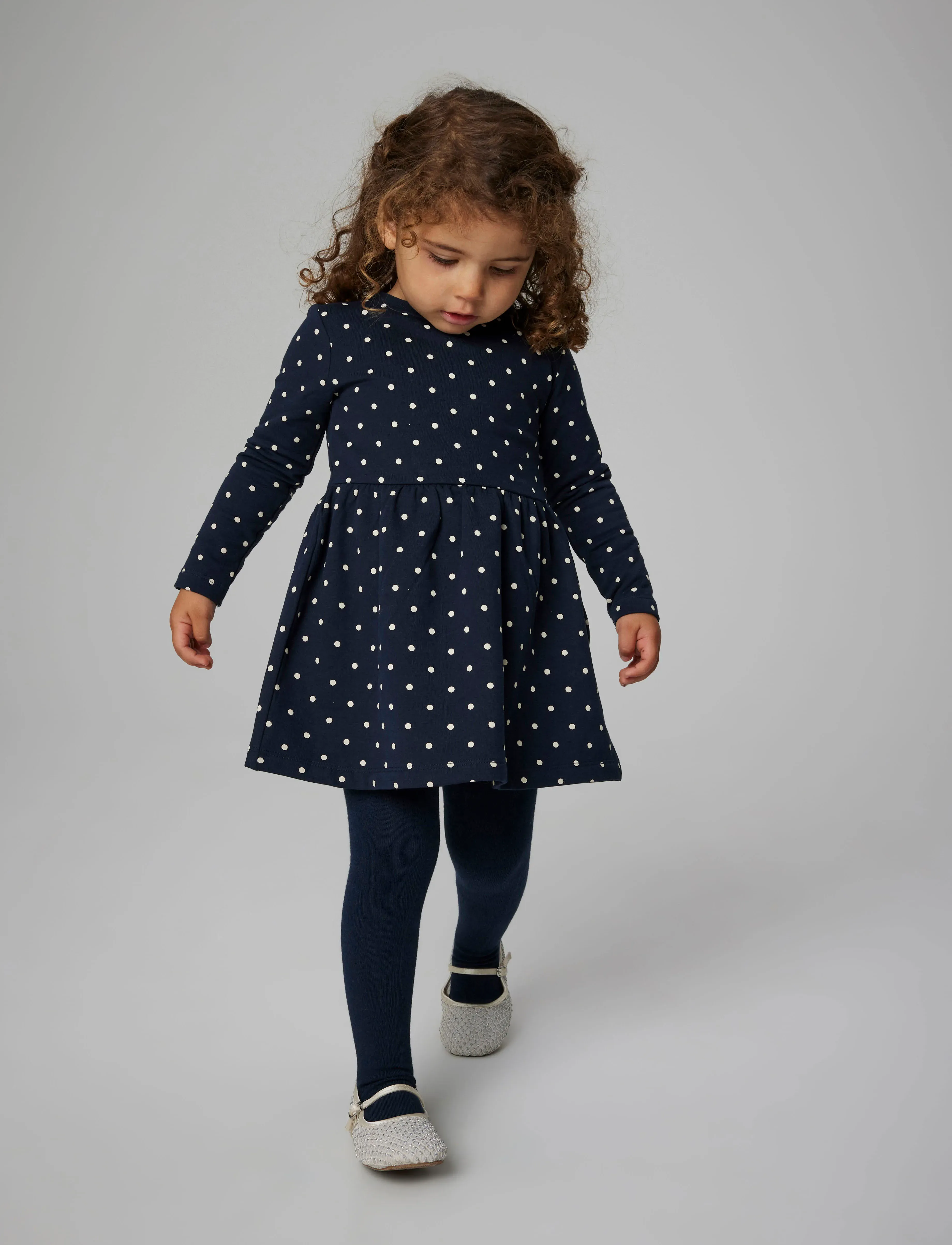 name it - NMFDAVINA LS SWEAT BRU DRESS NOOS - long-sleeved baby dresses - dark sapphire - 4