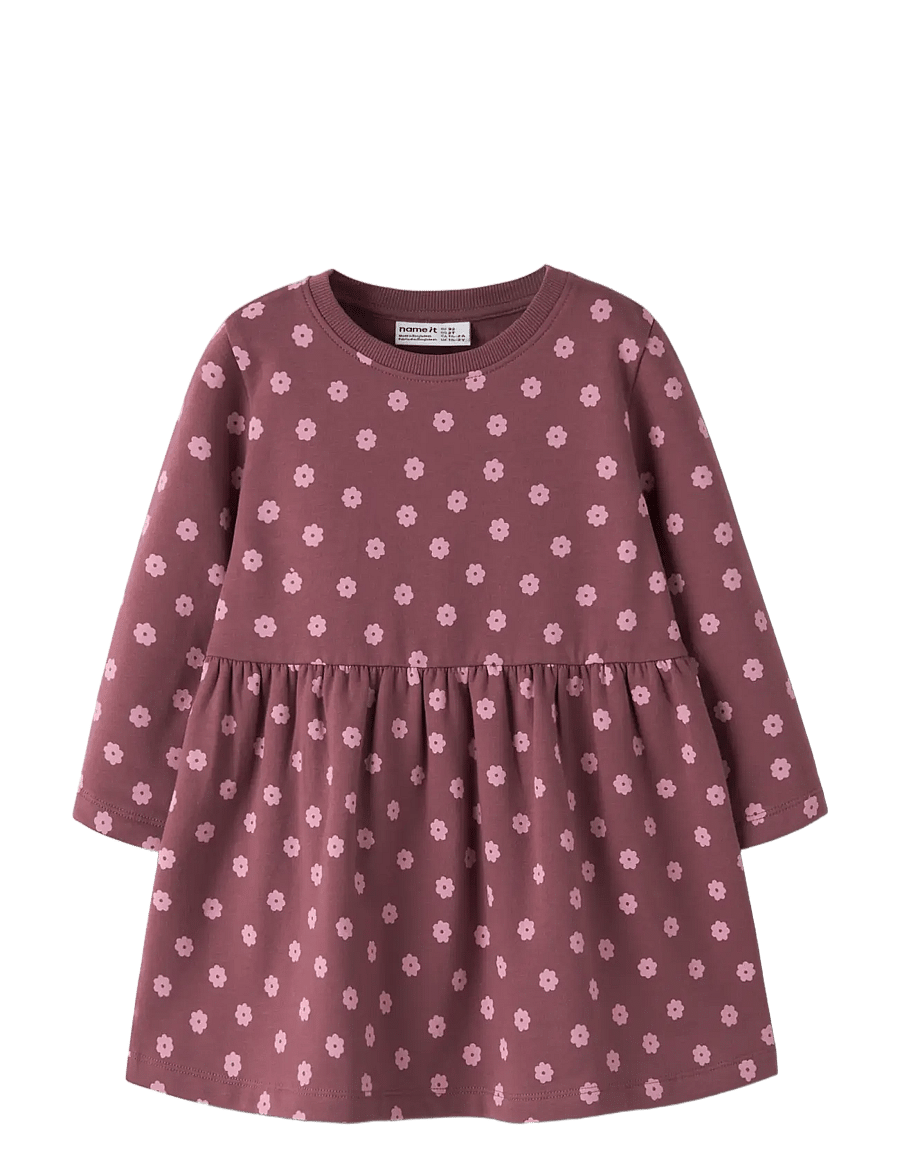 name it - NMFDAVINA LS SWEAT BRU DRESS NOOS - langærmede babykjoler - wild ginger - 2