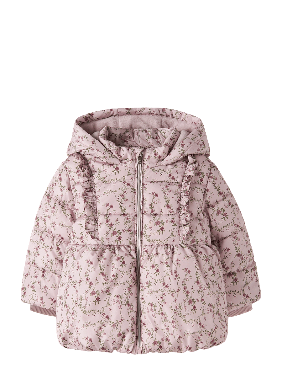name it - NBFMAY PUFFER JACKET AOP FRILL - violet ice - 0