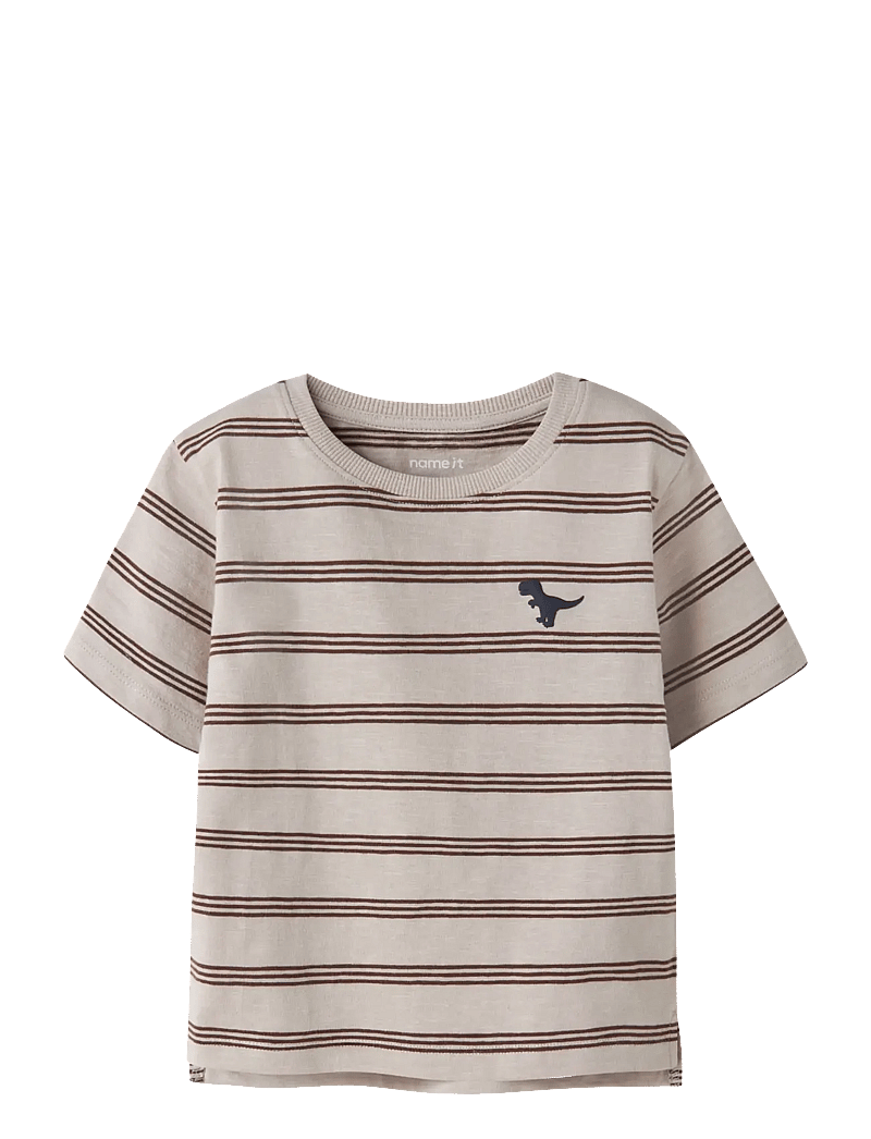 name it - NMMVOBY SS NREG TOP - kurzärmelige - chateau gray - 0
