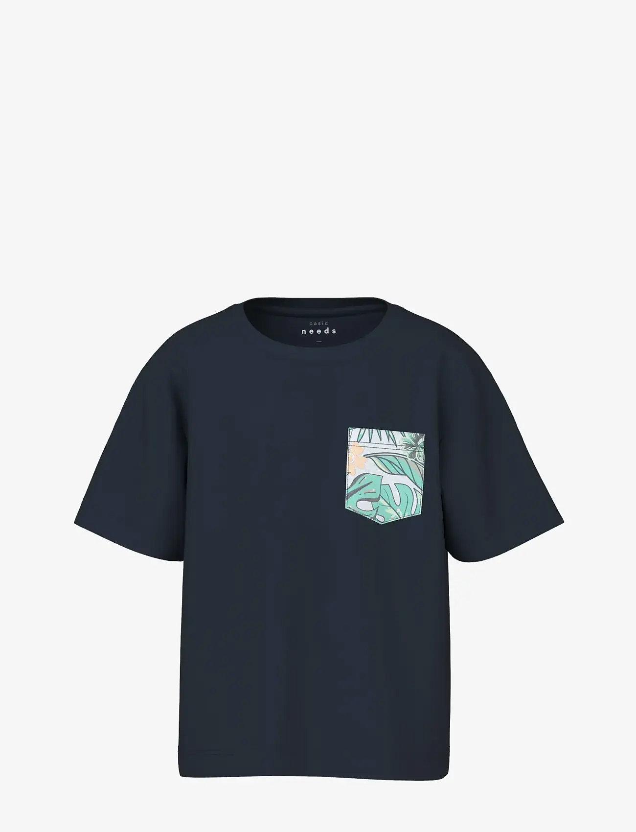 name it - NMMVALMAS SS NREG TOP - lühikeste varrukatega t-särgid - navy blazer - 1