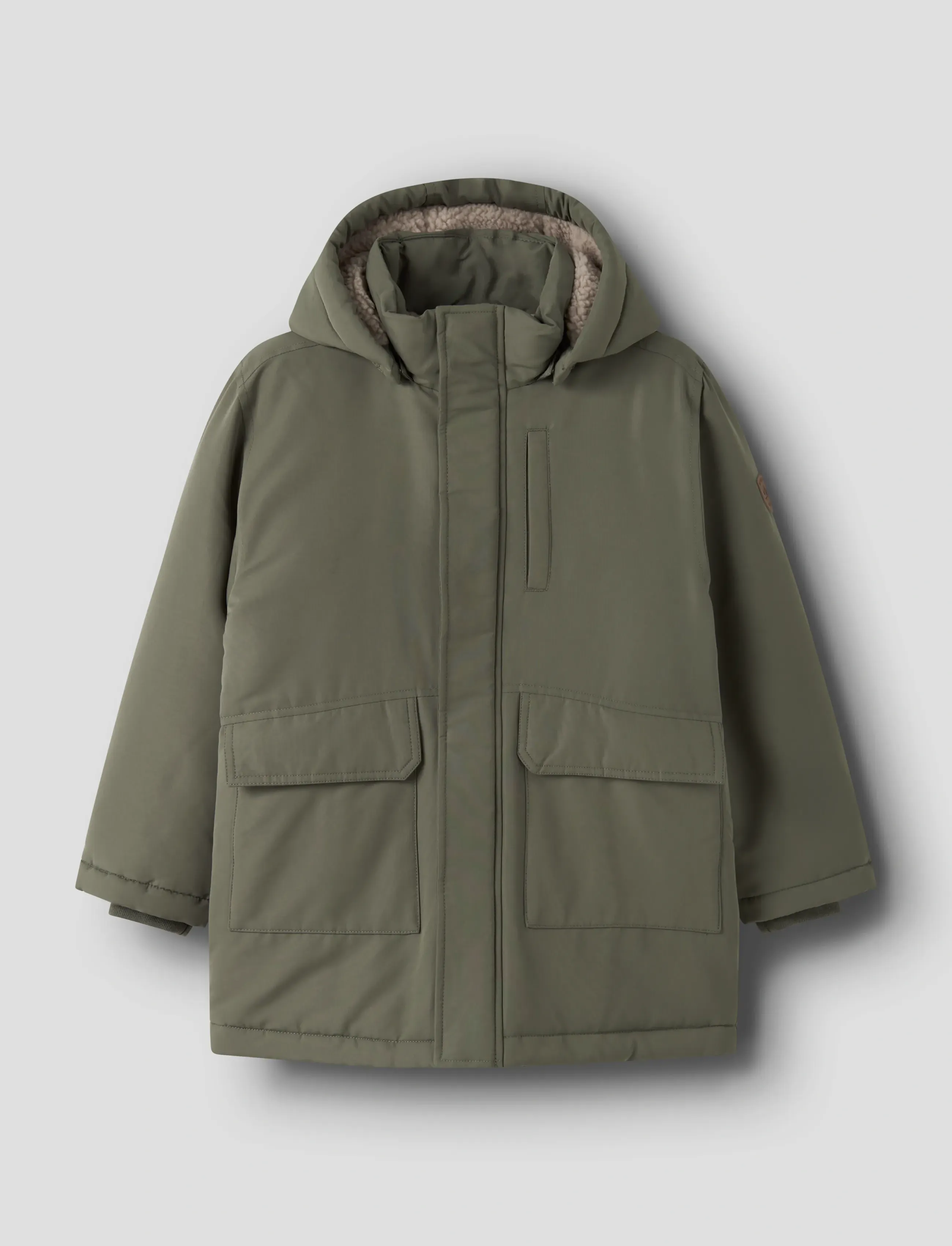 name it Nkmmarlow Parka Jacket Pb, Børn, Børne Hætteparkajakke, Kakigrøn, Str: 164