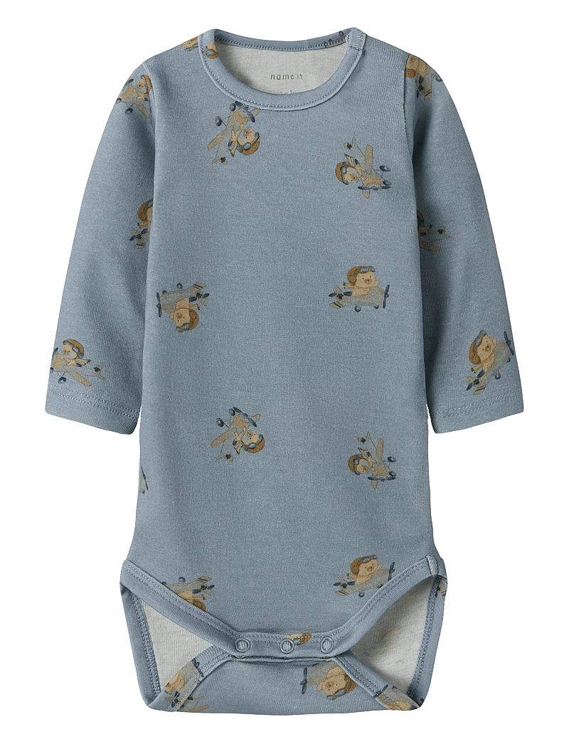 name it - NBMKINOK LS BODY - rompers met lange mouwen - dusty blue - 0