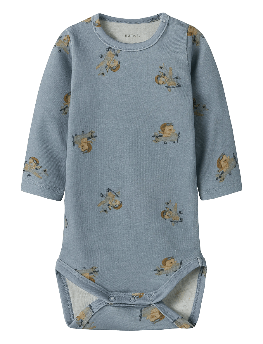 name it - NBMKINOK LS BODY - langärmelige bodys - dusty blue - 1