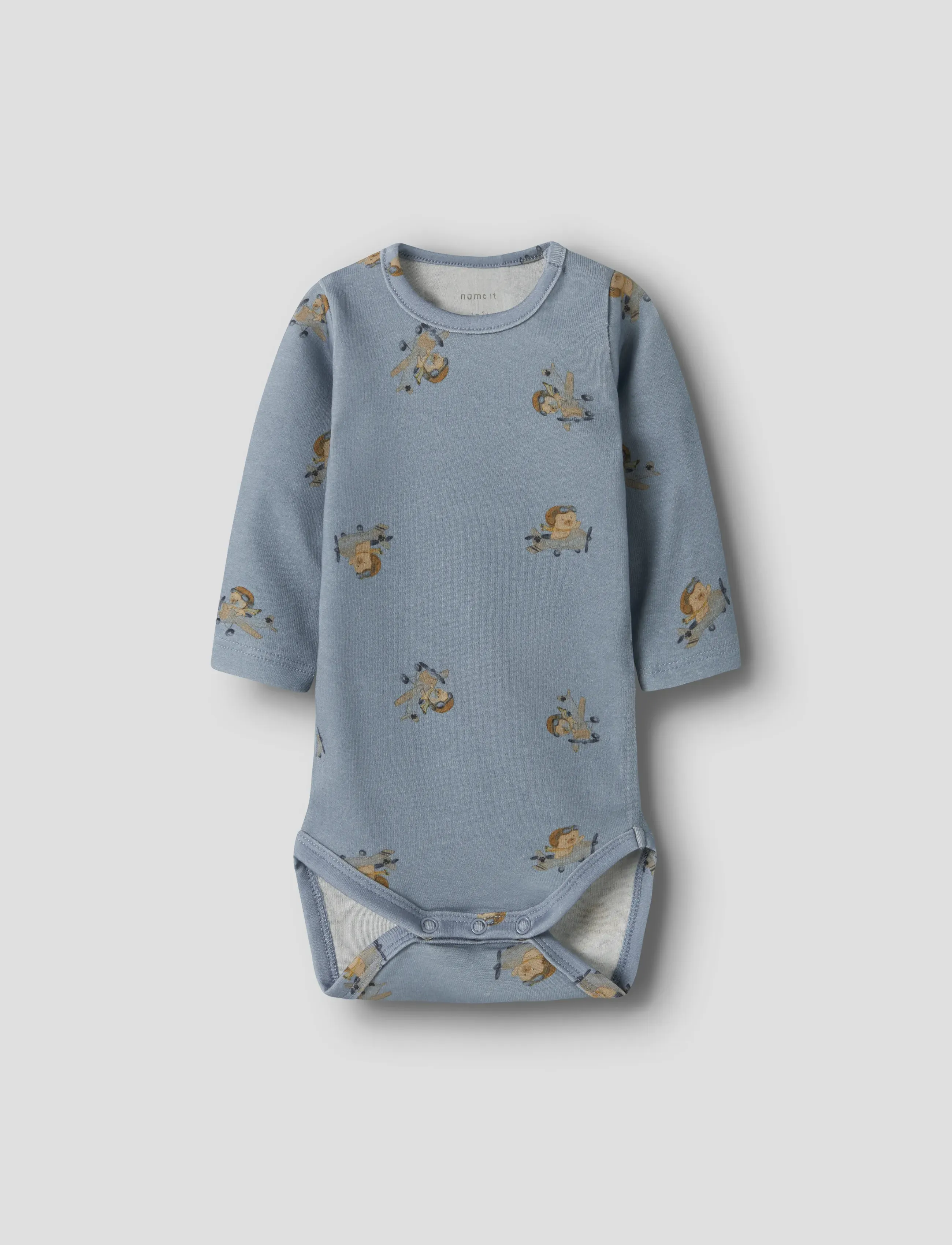 name it Nbmkinok Ls Body, 62, Bodys, Blau - Long-sleeved, Kinder