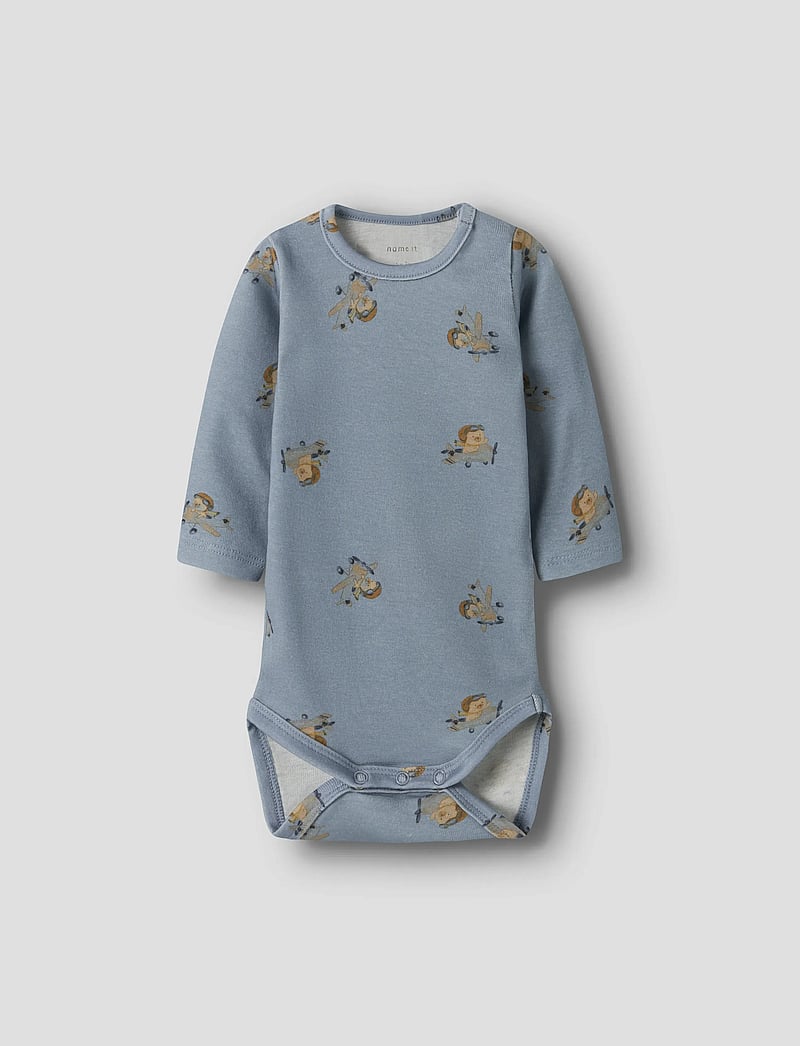 name it - NBMKINOK LS BODY - langärmelige bodys - dusty blue - 0