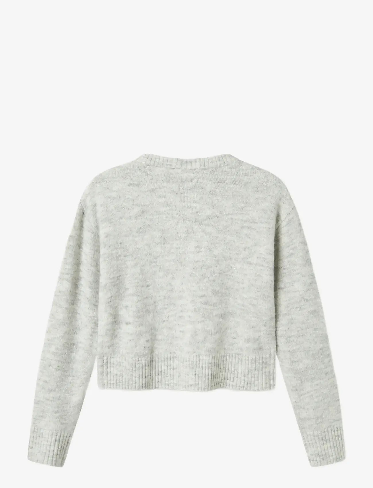 name it - NKFKARIN LS KNIT CARD - light grey melange - 1