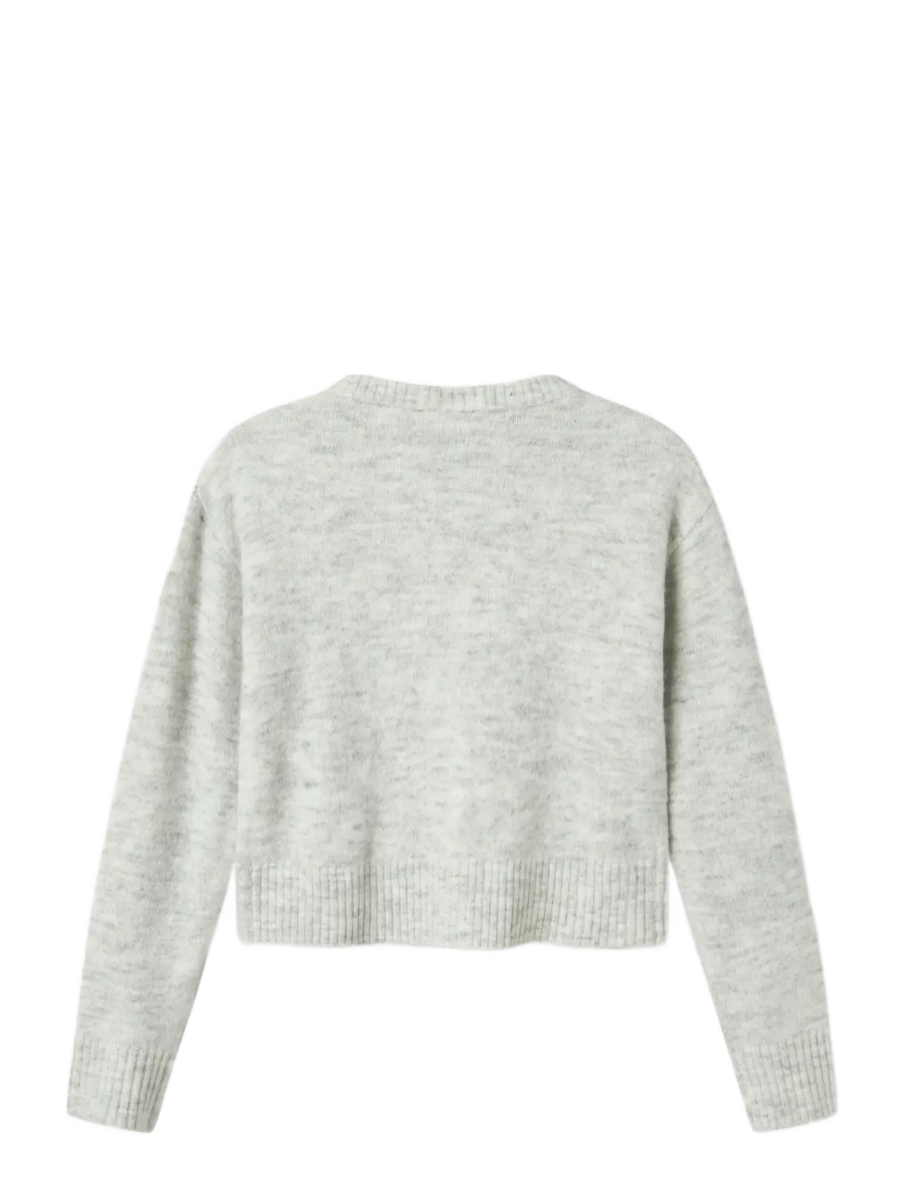 name it - NKFKARIN LS KNIT CARD - koftor - light grey melange - 2