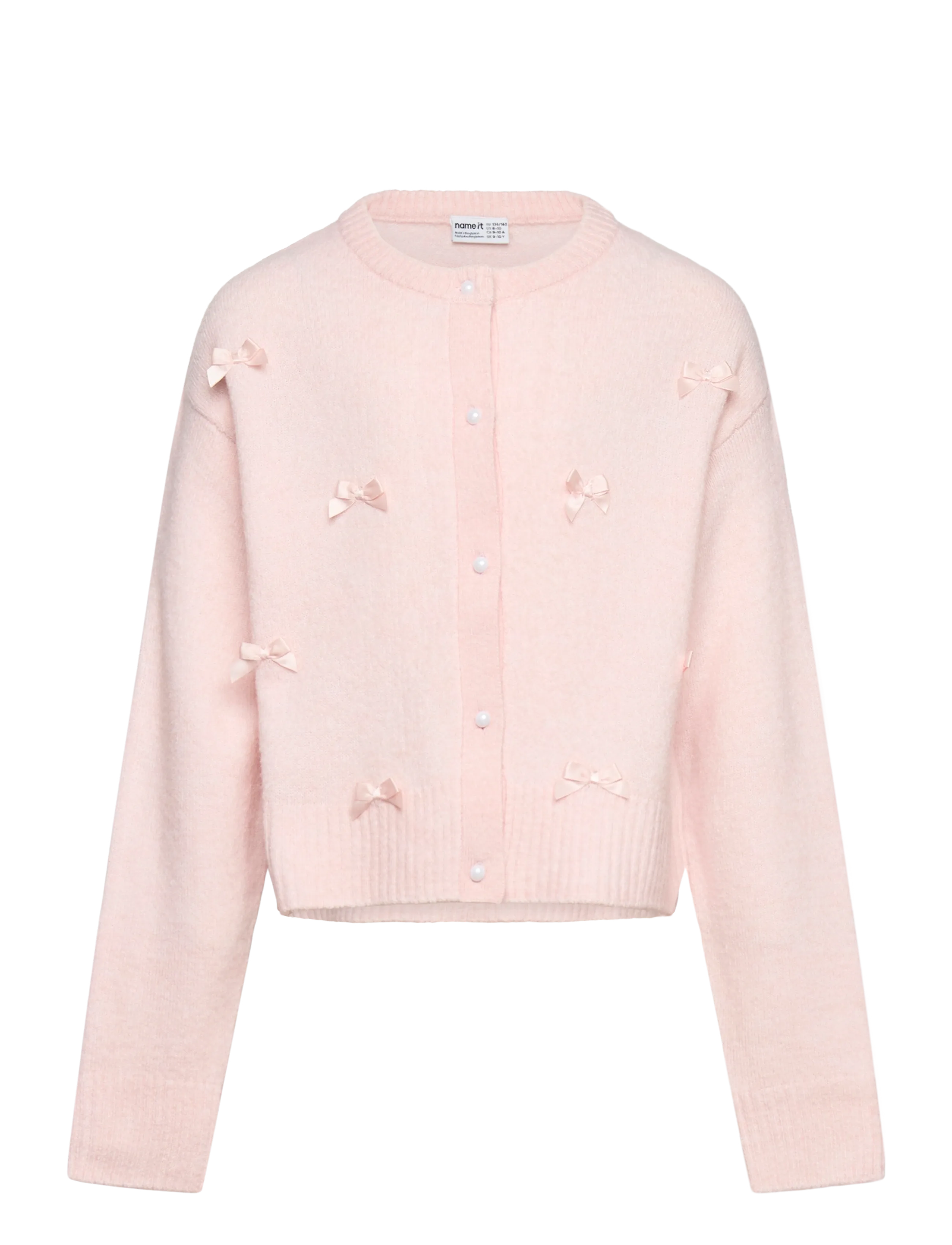 NAME IT Nkfkarin Ls Knit Card Pink - 122-128 - Kinder