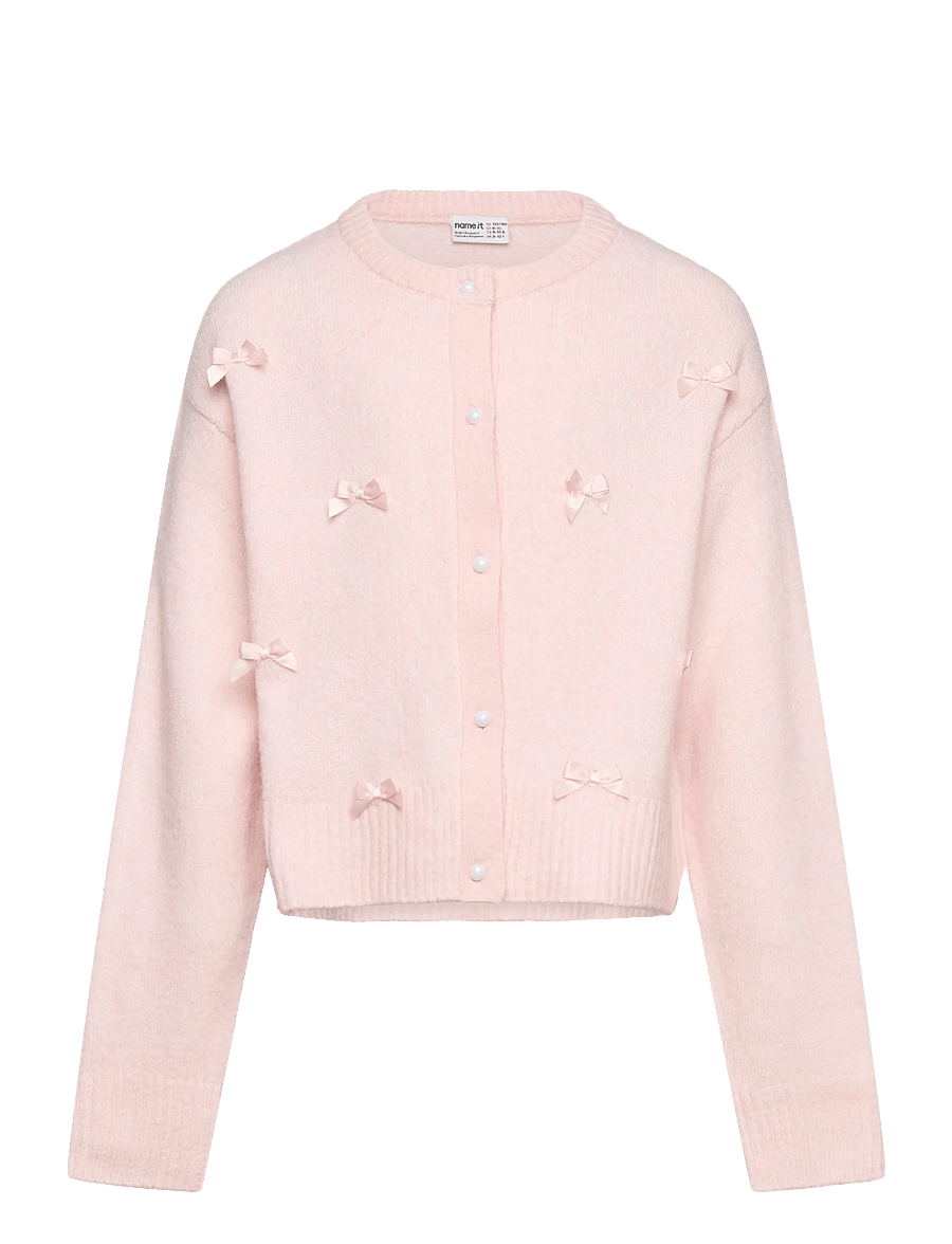 name it - NKFKARIN LS KNIT CARD - cardigans - lotus - 0