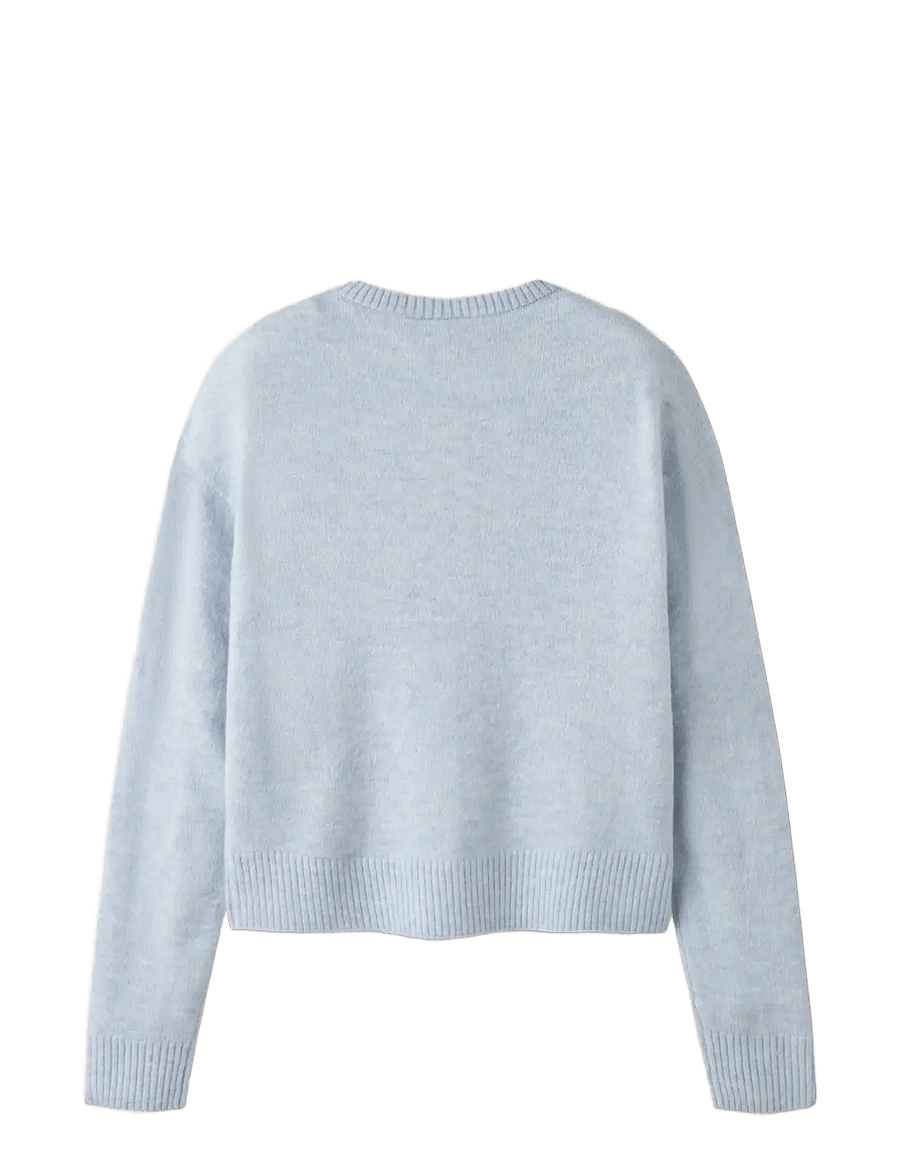 name it - NKFKARIN LS KNIT CARD - susegamieji megztiniai - subdued blue - 1