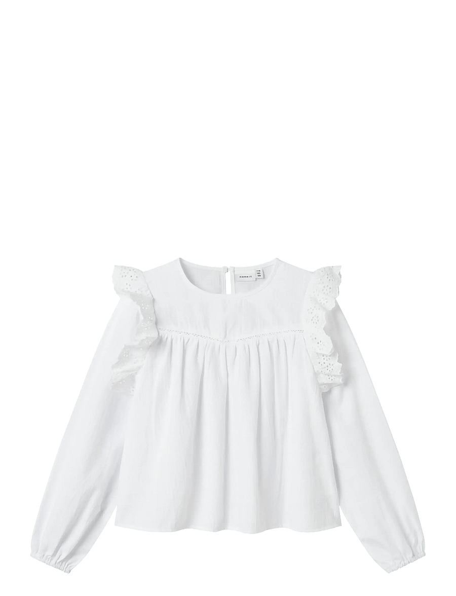 name it - NKFKANYA LS SHIRT - pluusid ja tuunikad - bright white - 0