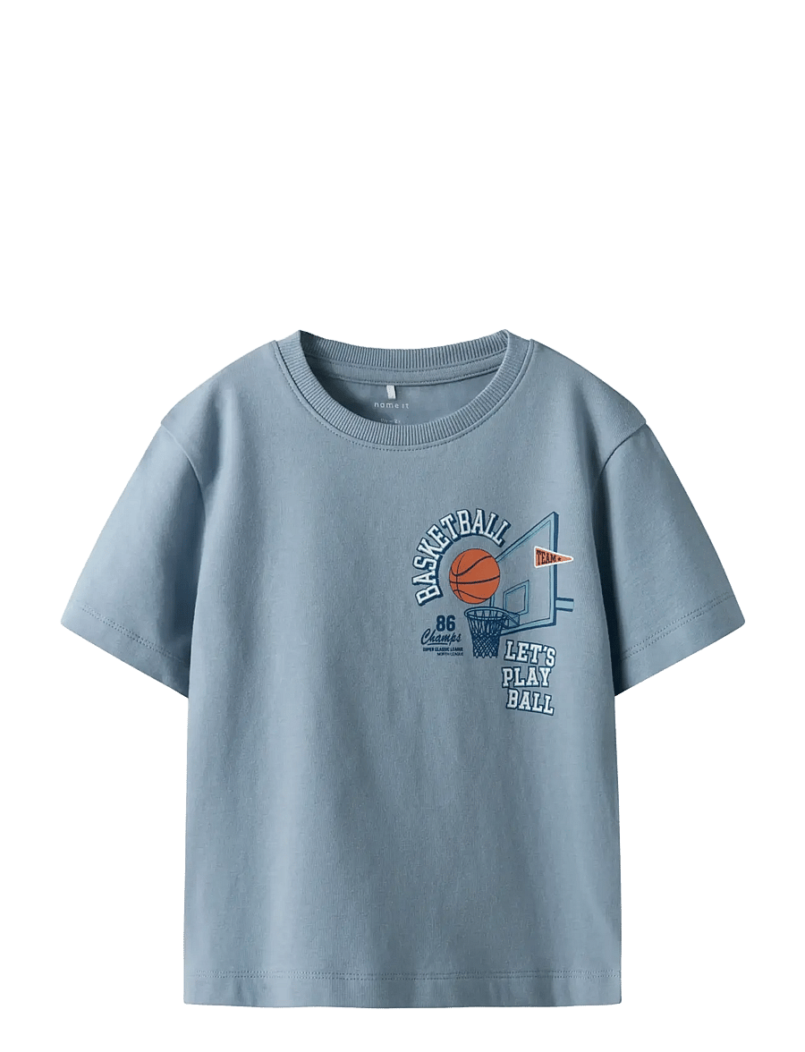 name it - NMMKEITH SS NREG TOP BOX - kortermede t-skjorter - dusty blue - 1