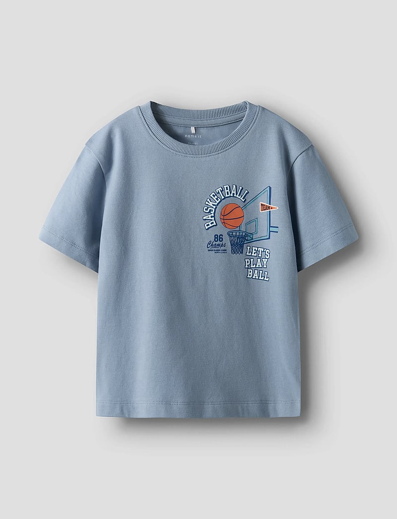 name it - NMMKEITH SS NREG TOP BOX - short-sleeved t-shirts - dusty blue - 0