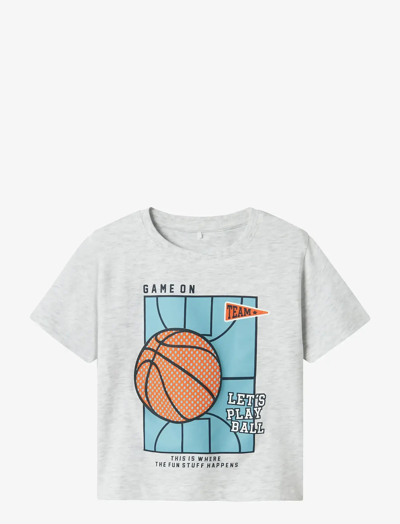 name it - NMMKEITH SS NREG TOP BOX - kortärmade t-shirts - light grey melange - 1