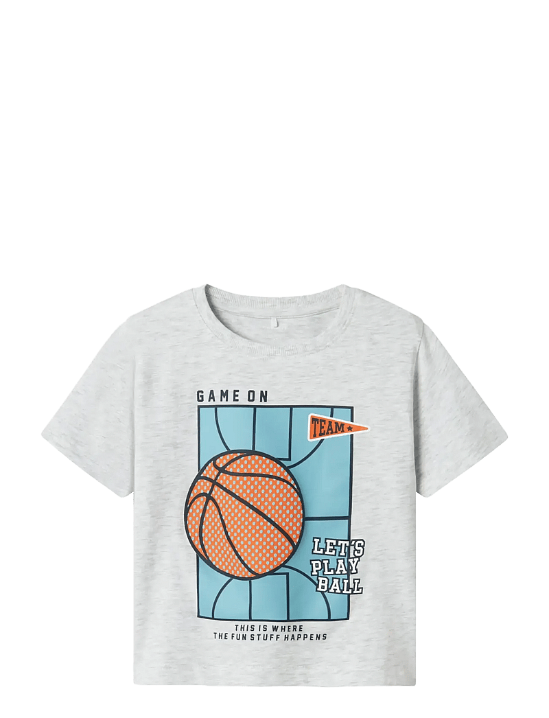 name it - NMMKEITH SS NREG TOP BOX - kortärmade t-shirts - light grey melange - 1