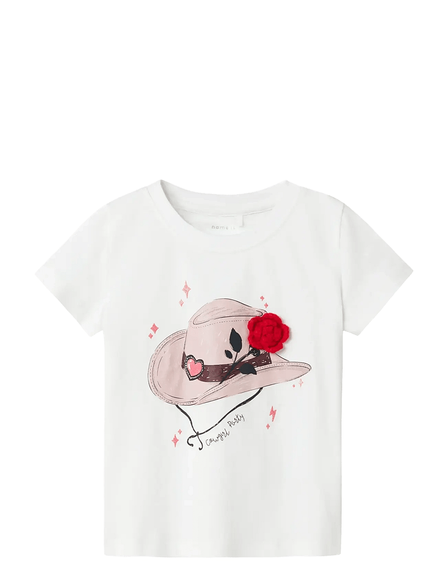 name it - NMFKITTY SS TOP BOX - lühikeste varrukatega t-särgid - bright white - 1