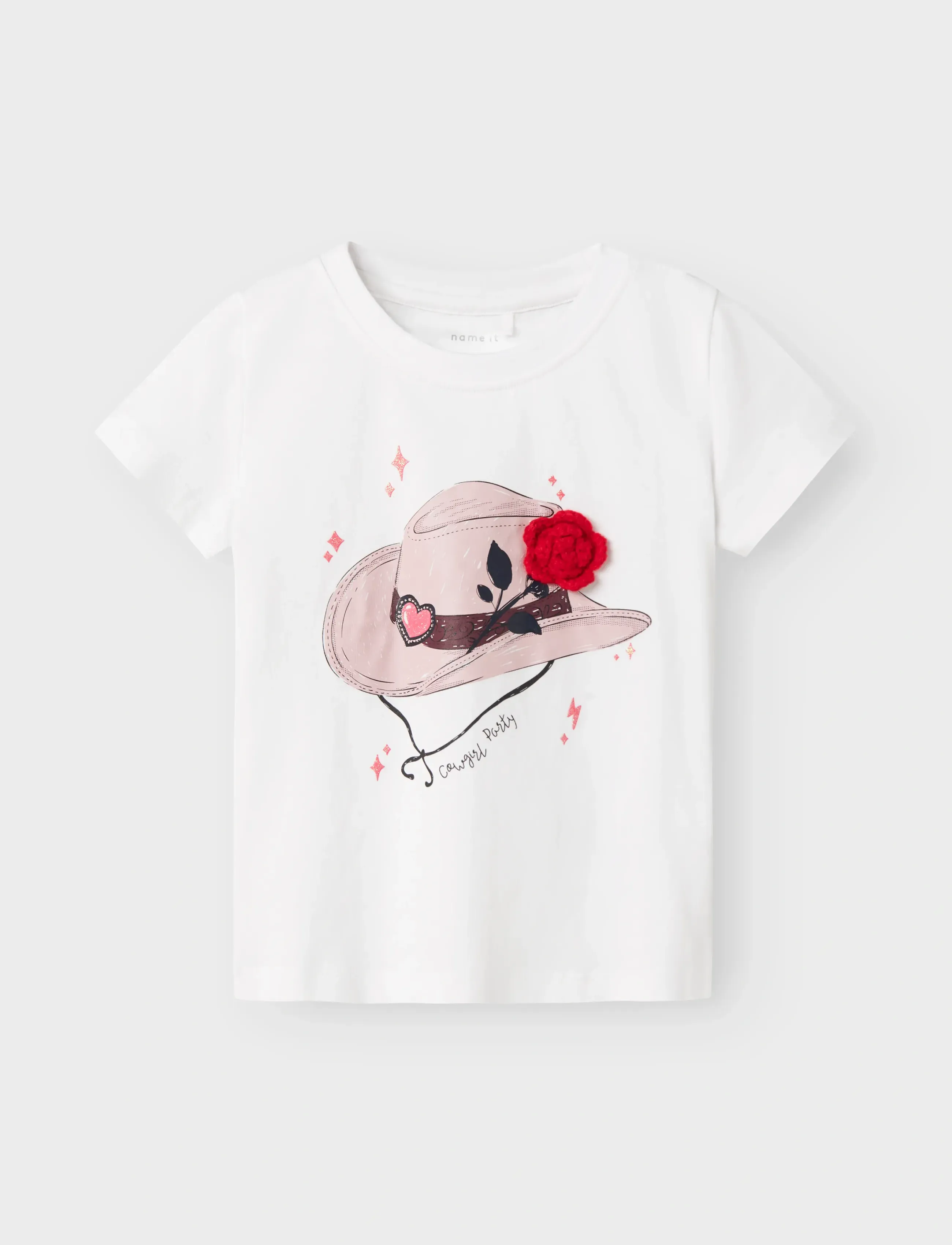 name it Nmfkitty Ss Top Box, 104, White, T-Shirts > Kortærmede, Børn