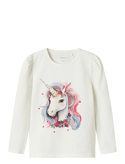 name it NMFKRULLE LS TOP BOX - Long-sleeved t-shirts - CLOUD DANCER / white