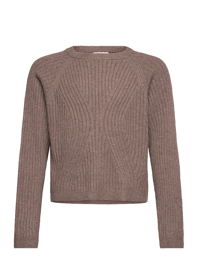 name it - NKFRIKINE LS SHORT KNIT PULLOVER PB - gensere - coffee quartz - 1