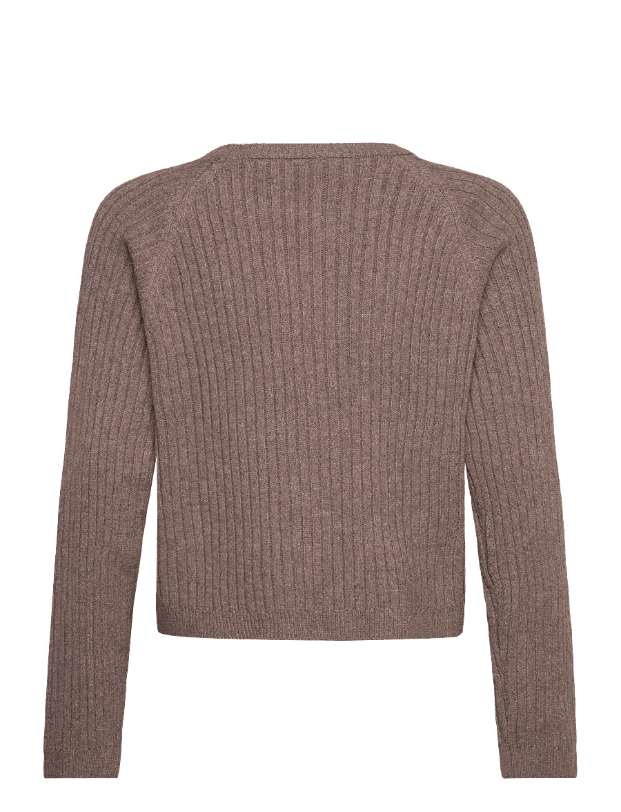 name it - NKFRIKINE LS SHORT KNIT PULLOVER PB - trøjer - coffee quartz - 2