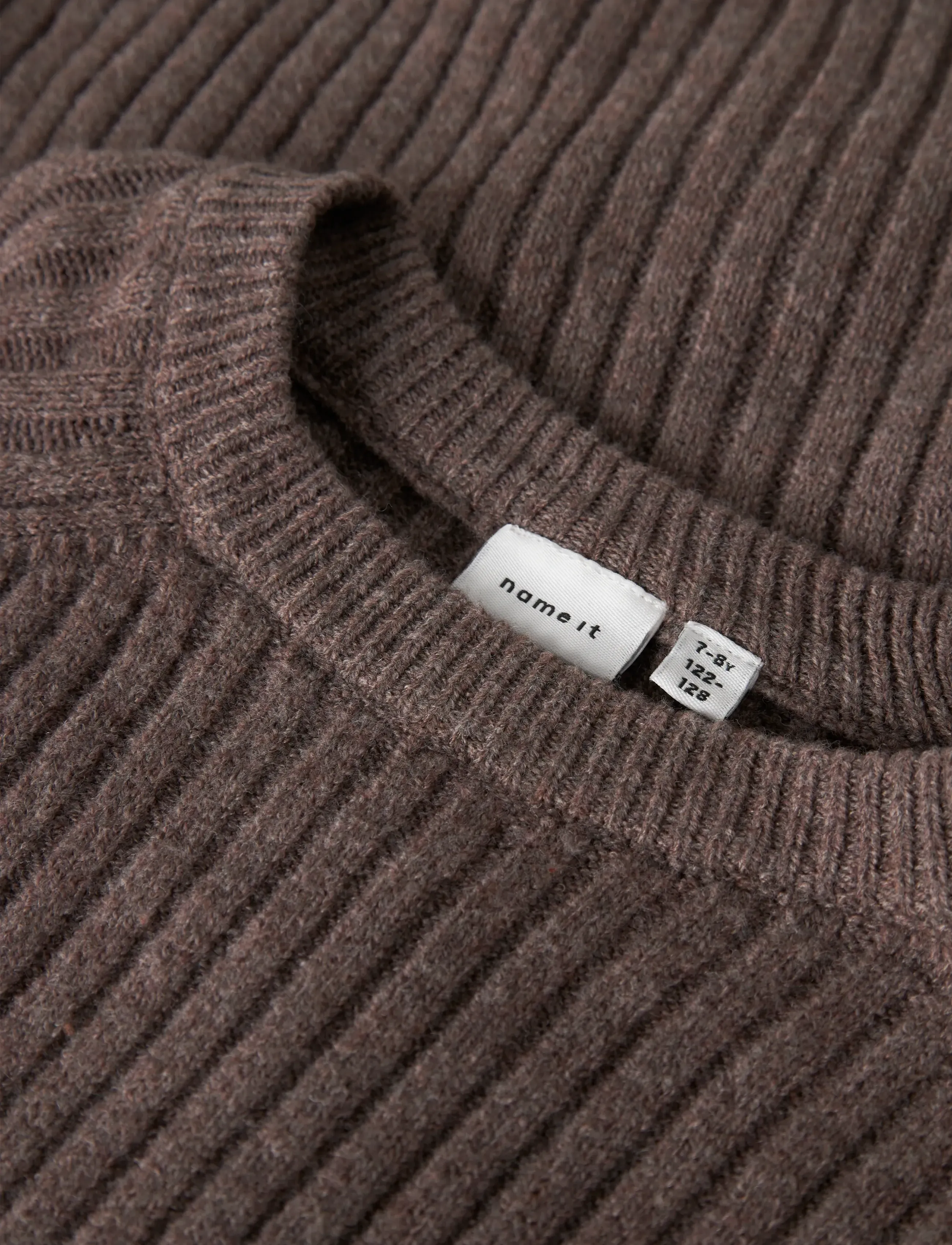 name it - NKFRIKINE LS SHORT KNIT PULLOVER PB - trøjer - coffee quartz - 3