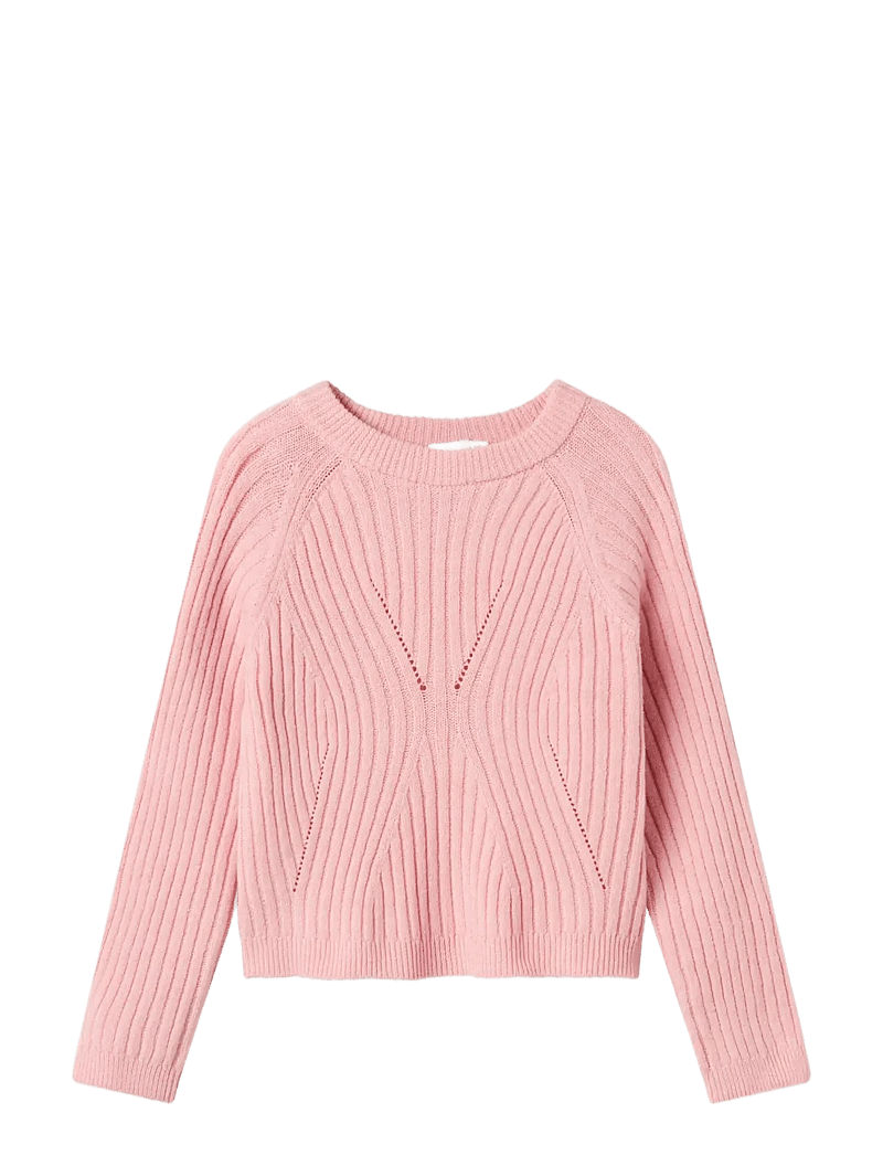 name it - NKFRIKINE LS SHORT KNIT PULLOVER PB - stickade tröjor - cradle pink - 1